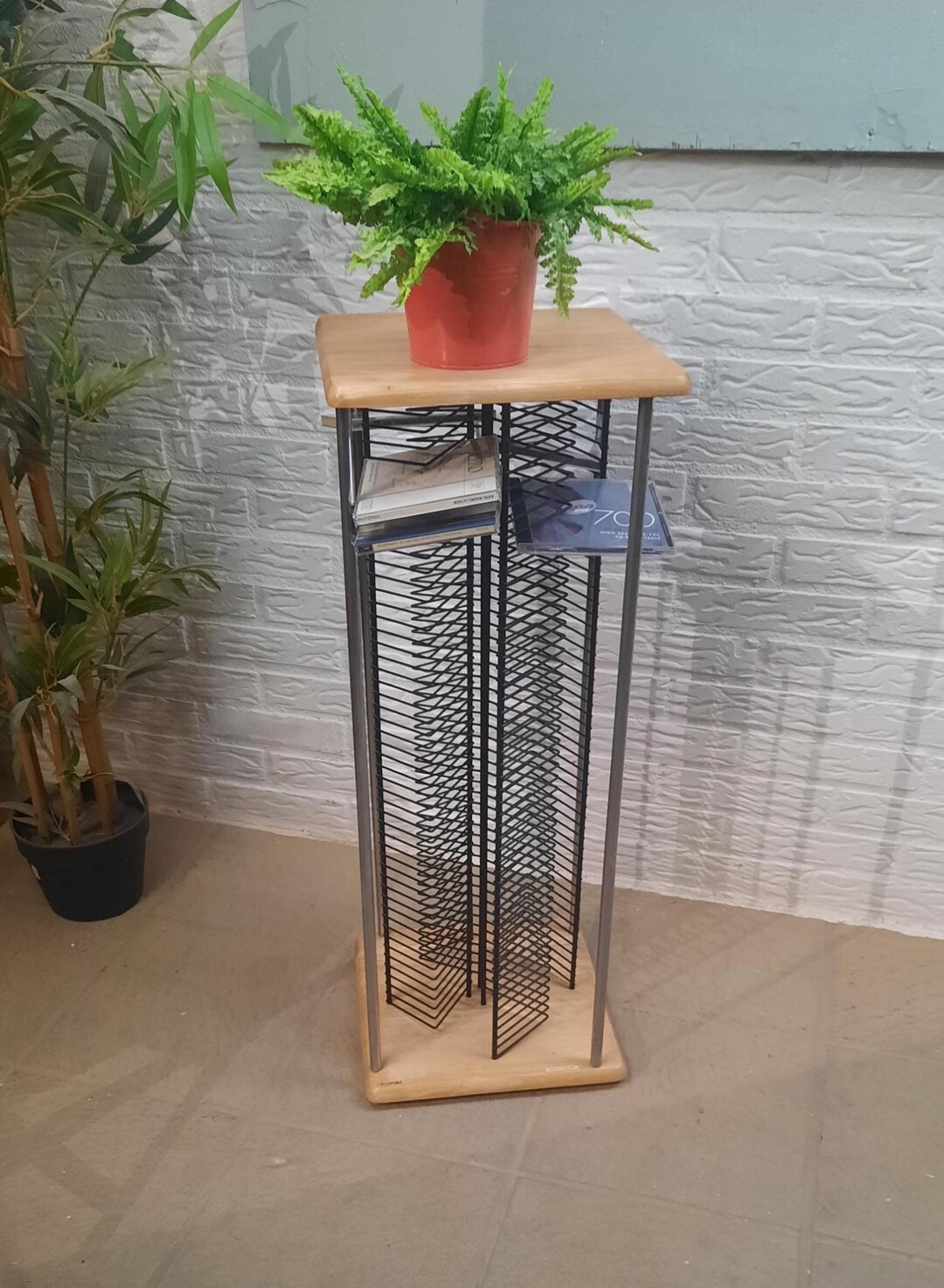 Rotating CD Column, Plant Column, With Space for 200 Cds - Etsy