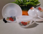 VTG set van 6  Arcopal Fleurs de Champêtre Kop en schotels