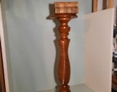 Hand Carved Cherry color Wood Barley Twist Side Display Wine Table Pedestal Plant Stand 93 cm