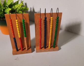 Set van 2 Vintage Abacus Telraam telramen School spul