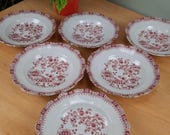 Set van 6 Seltmann Weiden Soepborden, diepe borden Theresia Red  vintage