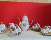 Vintage Moccaset servies 15 delig Limoges design.