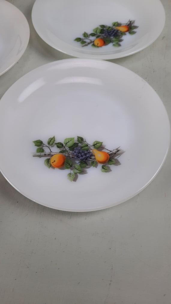 Rare Set of 6 Arcopal Dessert Plates 19 Cm Fruits De France