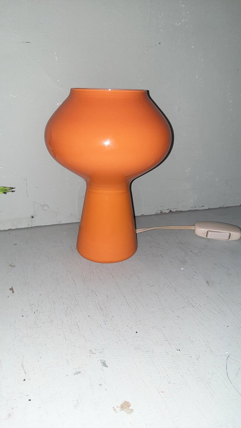 Very rare Orange Fungo Lamp by Massimo Vignelli for Venini Murano, 1956 image 2