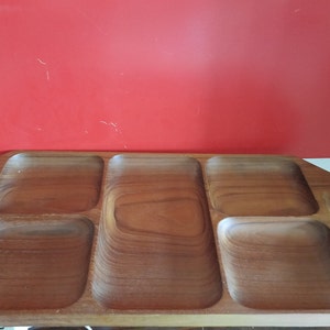 Serving dish teak wood vintage Redens design image 2