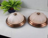 1 van 2 Retro Brass Plafoniere vintage