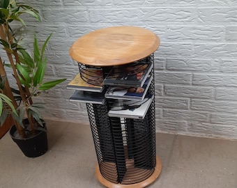 Rotating CD Column Techpoint Plant Table Side Table With