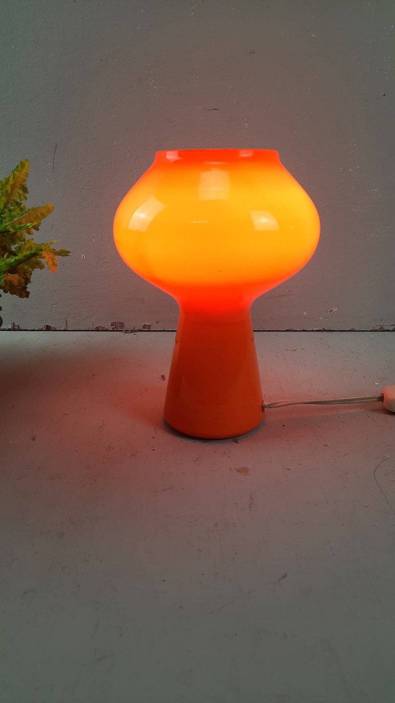 Very rare Orange Fungo Lamp by Massimo Vignelli for Venini Murano, 1956 image 6