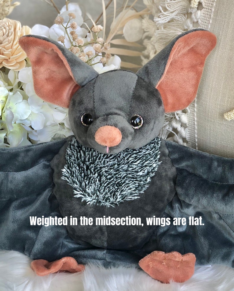 Weighted Stuffed Animal 1lb Weighted Plush Weighted Stuffed Animal for Adults Bat Stuffed Animal Sensory Toys image 6