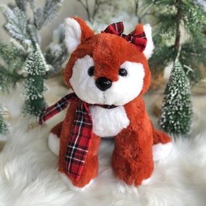 Holiday Fox 2lb Weighted Stuffed Animal: Stress Relief Sensory Plush Toy