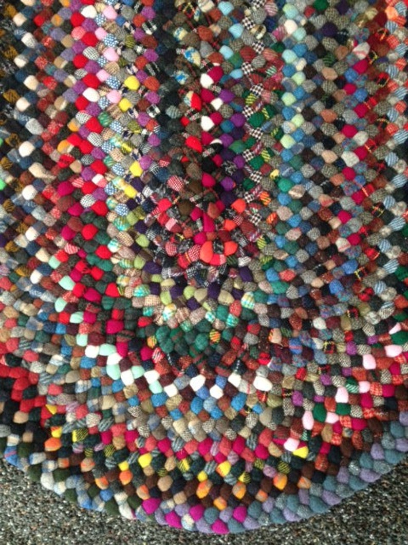 Hand braided wool rug Etsy