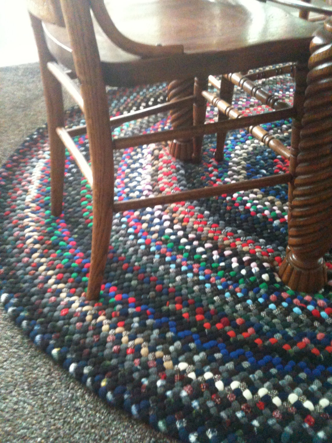 Hand braided wool rug Etsy