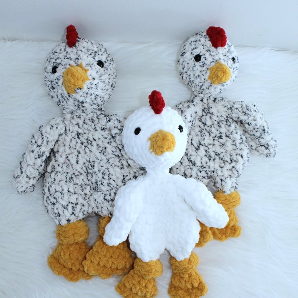 Chicken Snuggler, Chicken Lovey, Chickie Chick Mini Snuggler, Crocheted Lovey, Baby Gift, Baby Snuggler, Toddler Toy, Farm Animals