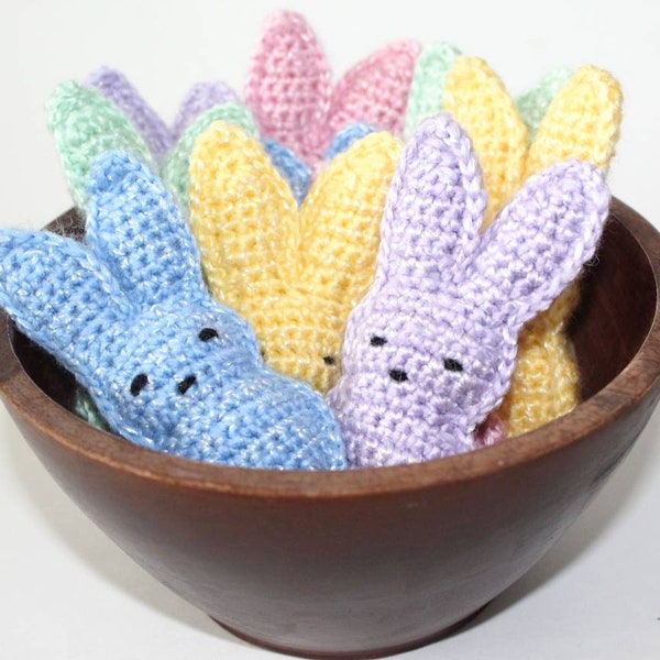 Mini Stuffed Easter Bunny, Pastel Crochet Bunny, Easter Basket Fillers, Mint Green Bunny, Pink Bunny, Purple Easter Decorations, Blue Rabbit