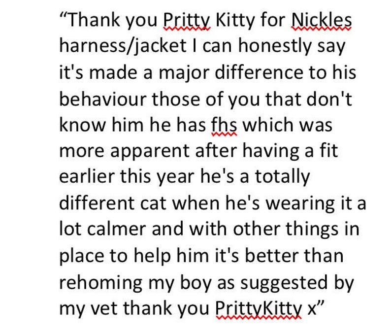 Calming vest for cats suffering with stress aggression or unwanted behaviour Extra soft shirt for all day