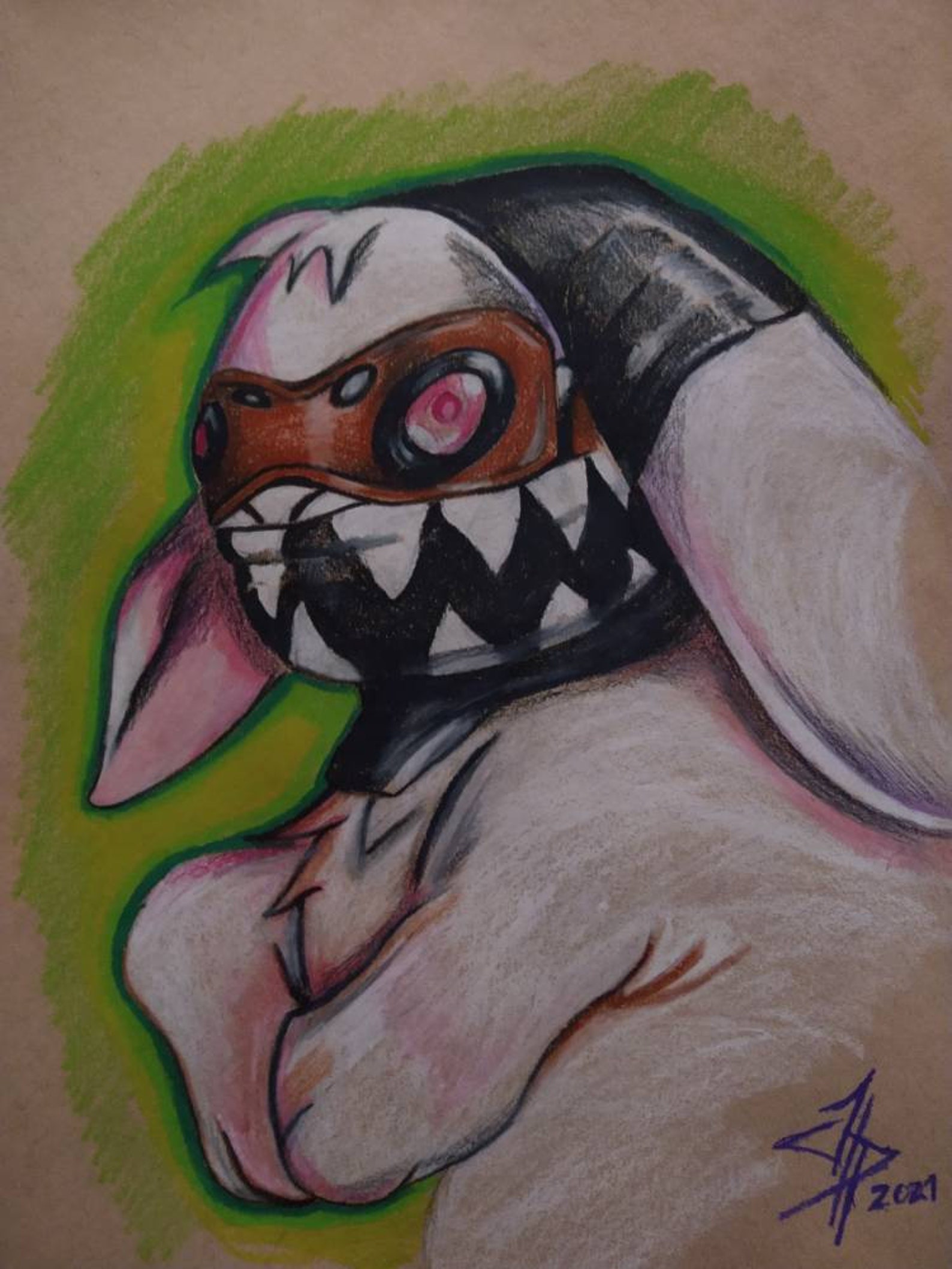 Navi octane bunny 12x9 original | Etsy