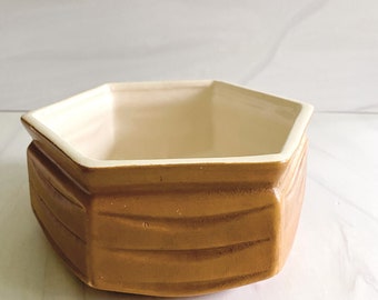 Vintage Mustard floraline planter pot