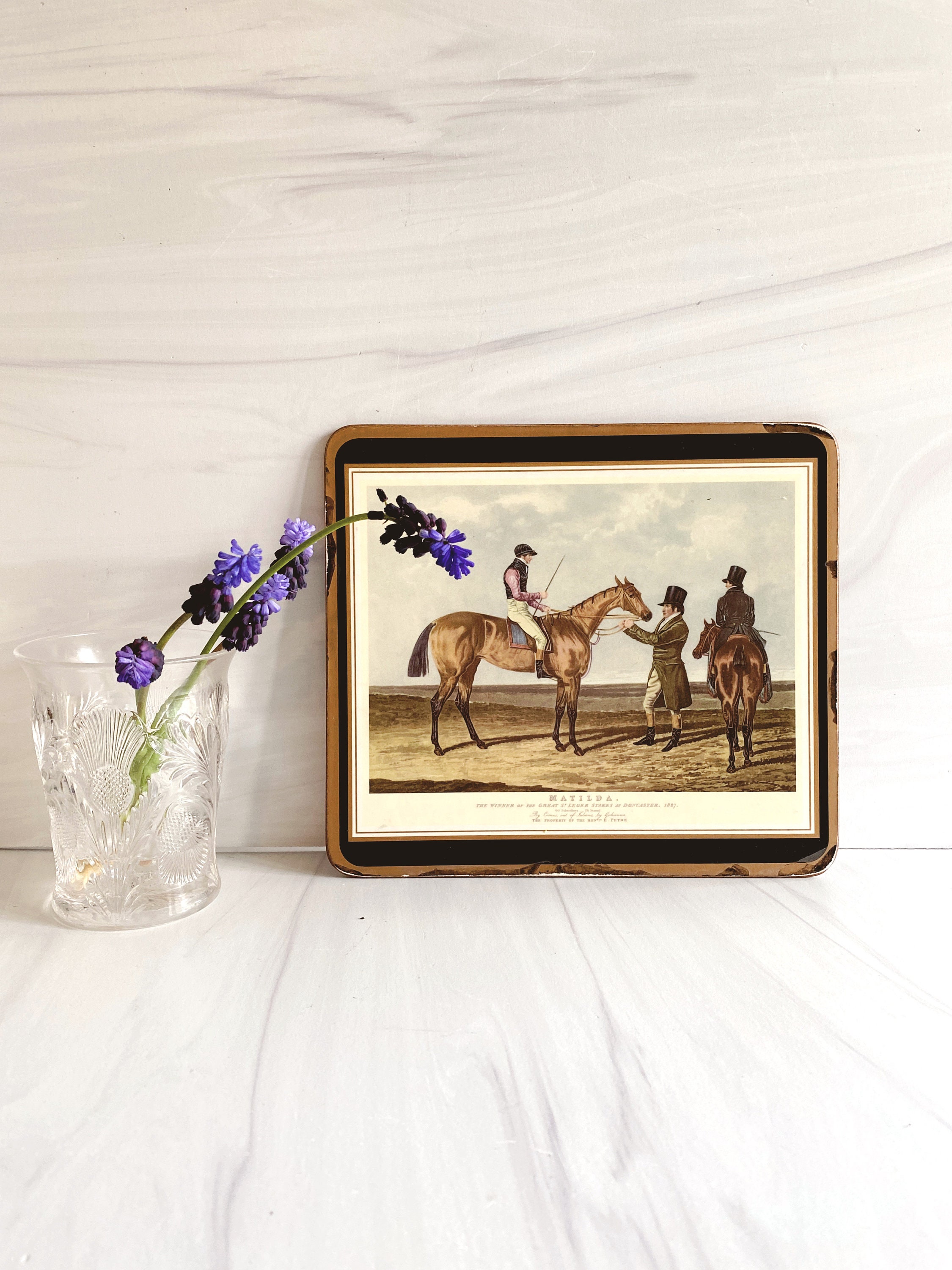 Vintage English Horse Race Reprodcution Placemat With - Etsy
