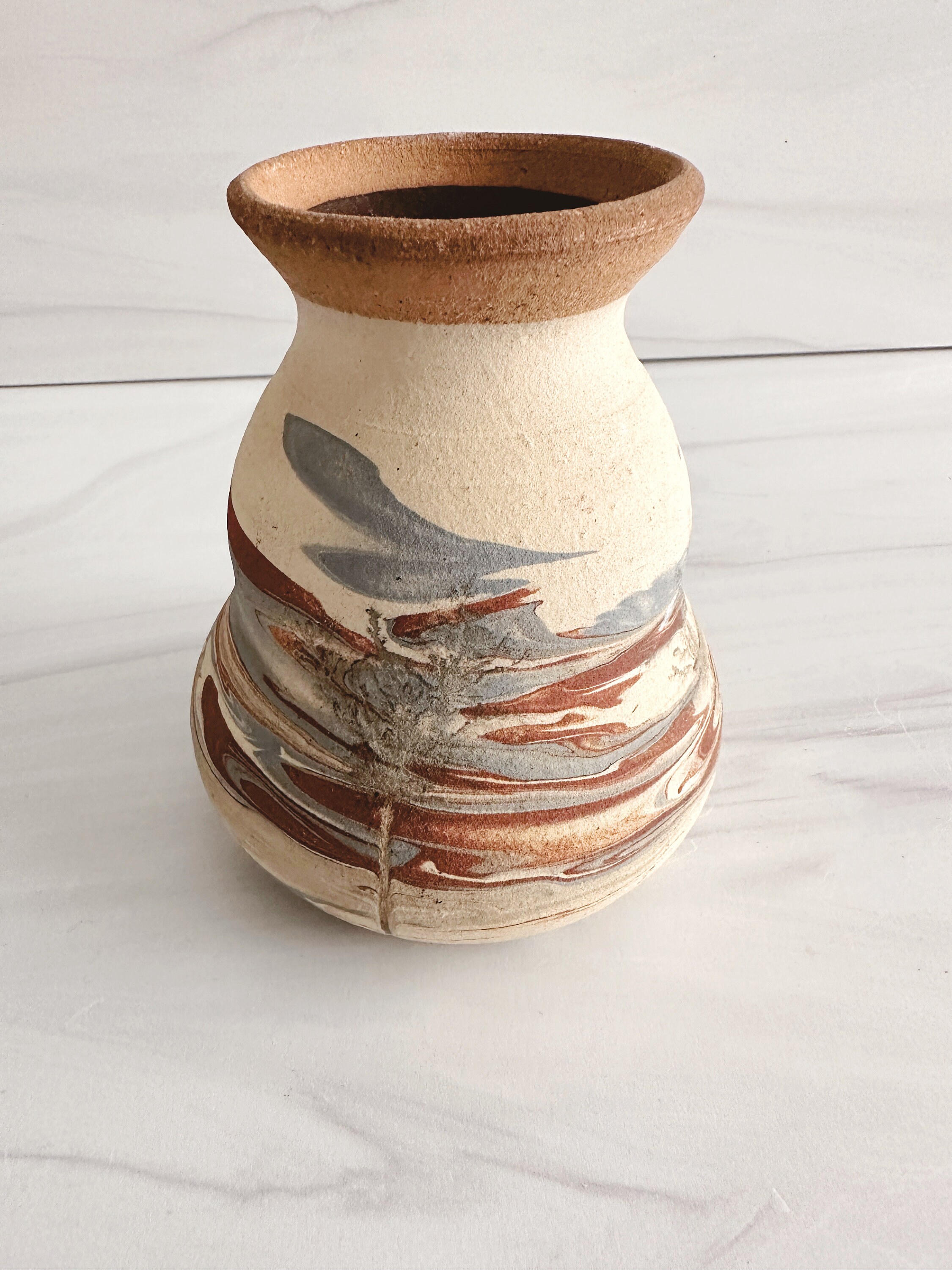 Vintage Swirl Pottery Vase Vintage ceramic Vase in Brown - Etsy