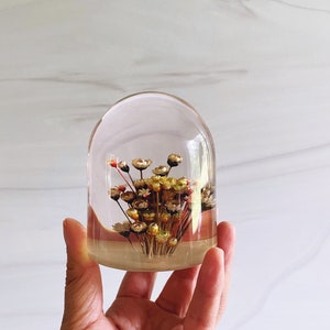 Vintage Lucite Paperweight Vintage Lucite with Flowers Mid Century Decor BOHO Decor