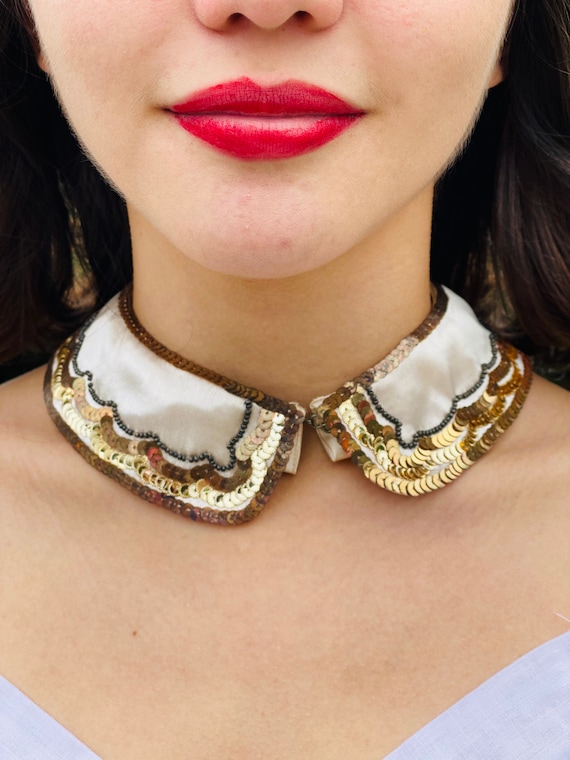 Vintage 1950s - Peter Pan Collar - Made in France