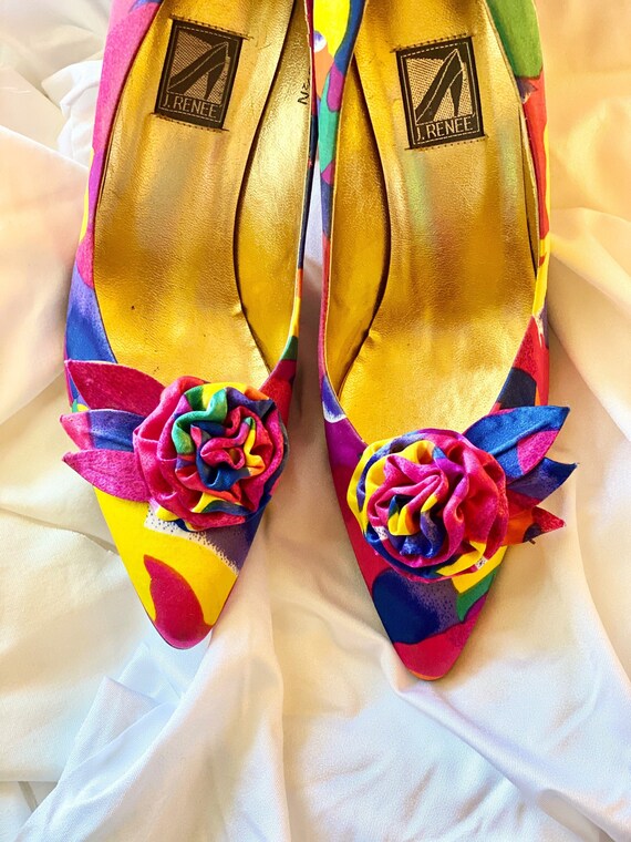 Vintage 1980s - Vibrant Jungle Florals - Rose & Le