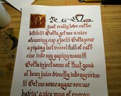 Coffee Lover Illuminated Calligraphy Print