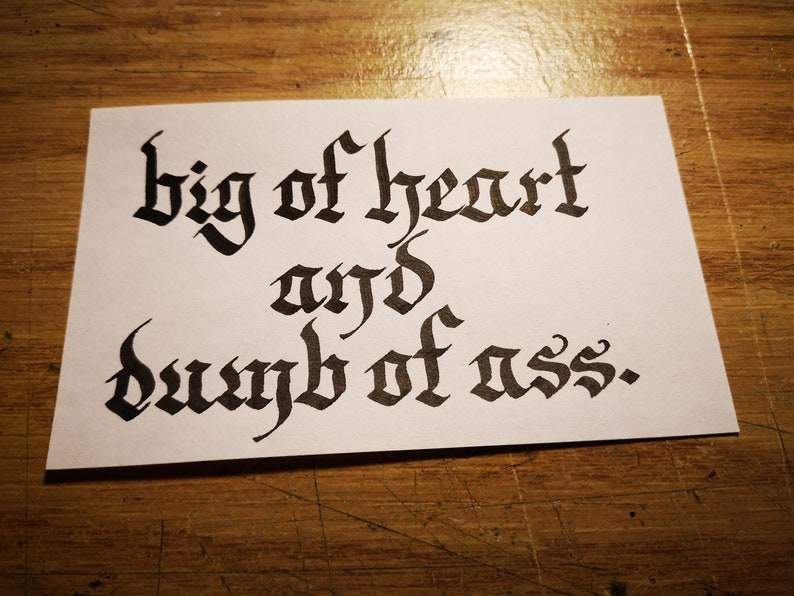 Meme and Shitpost Calligraphy Cue Card Commissions image 8