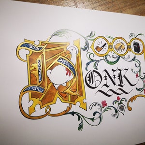 HONK Illuminated Manuscript Style Digital Print