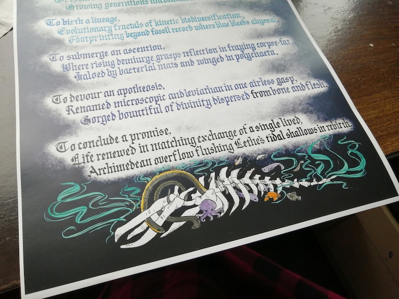 Whalefall Poem: Calligraphy Digital Print - Etsy