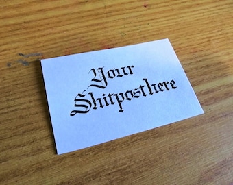 Meme und Shitpost - Kalligraphie Cue Card Aufträge