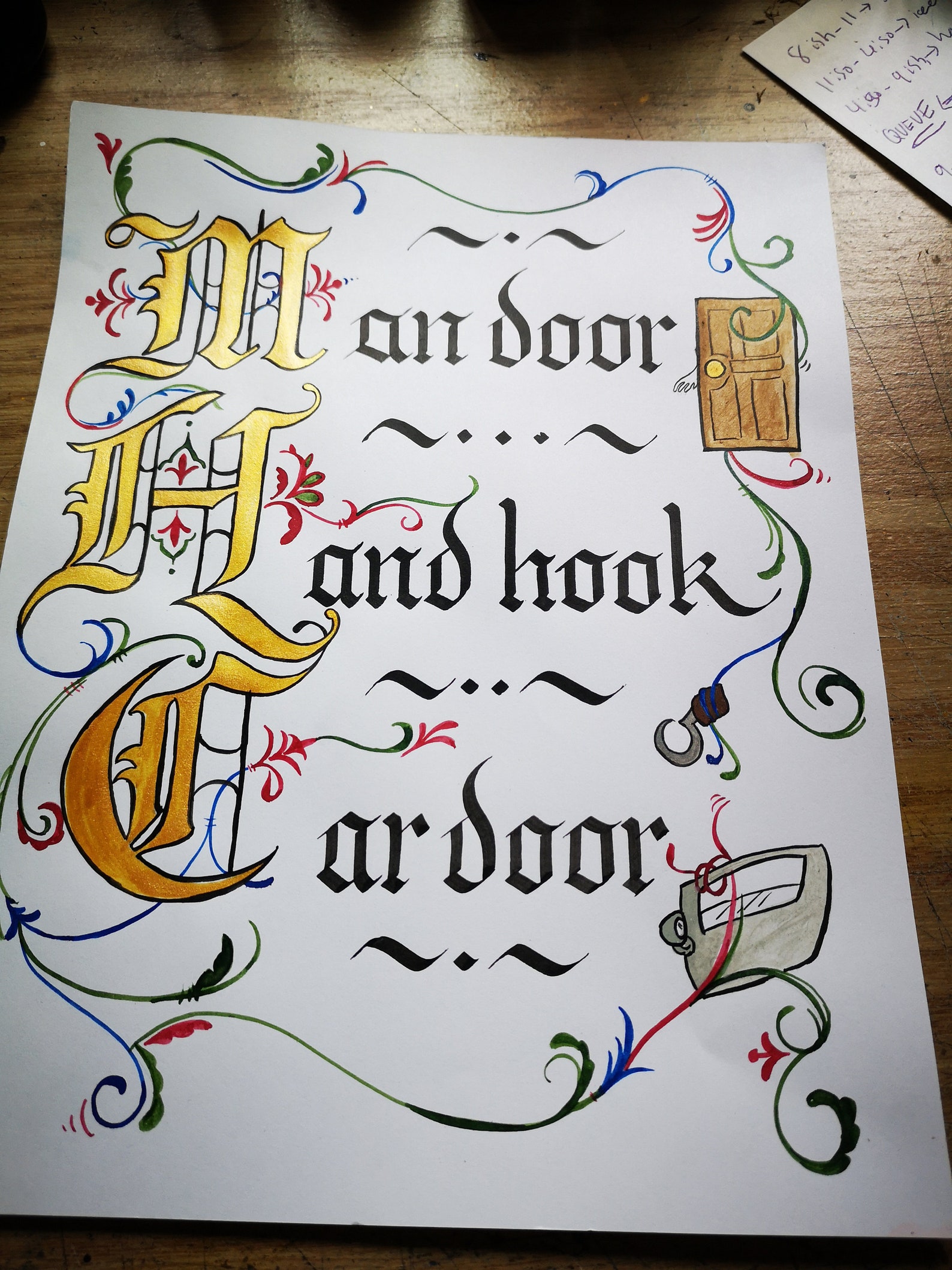 Man Door Hand Hook Car Door Illuminated Digital Print Etsy