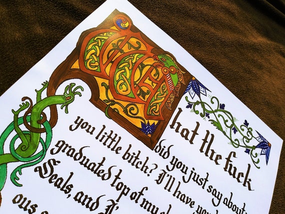 Naval Seal Copypasta Meme Illuminated Manuscript Print
