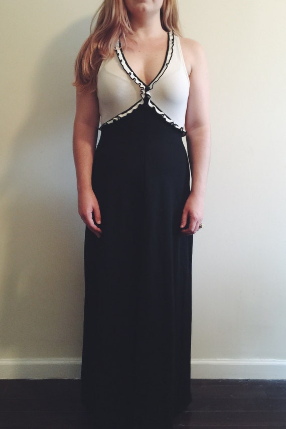 black empire waist maxi dress