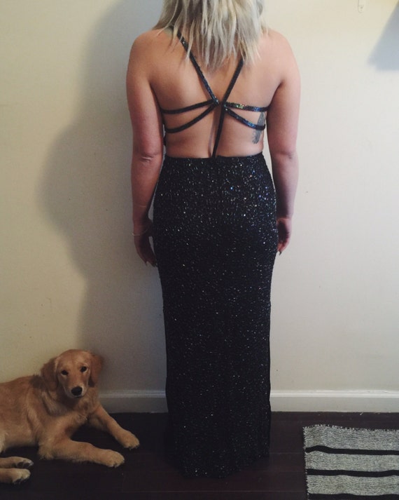 Vintage Low Back Beaded Gown