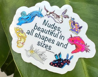 Sticker nudibranche positif : cadeau science marine pour amoureux de l'océan