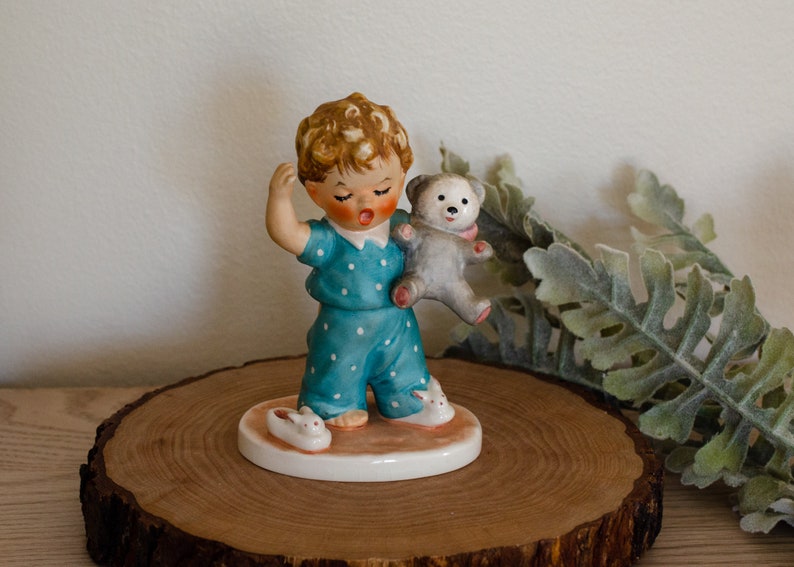 Goebel 1957 Boy With Teddy Bear Figurine Etsy
