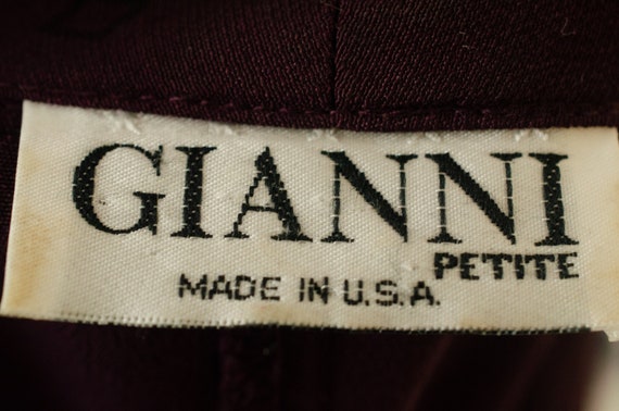 Vintage Gianni Blouse, Burgundy rayon blouse - image 5