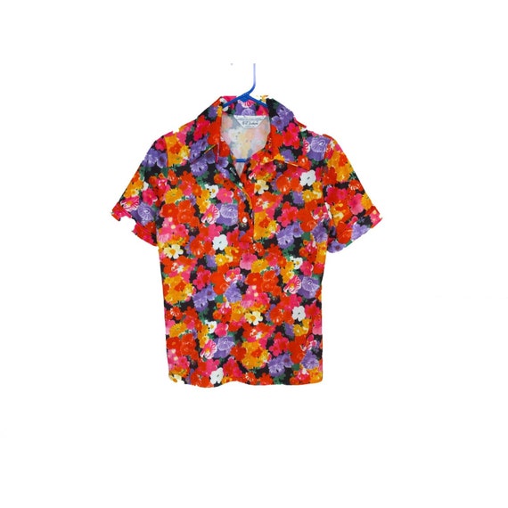 Vintage Colorful Floral Print Top by NPC Fashions - image 5