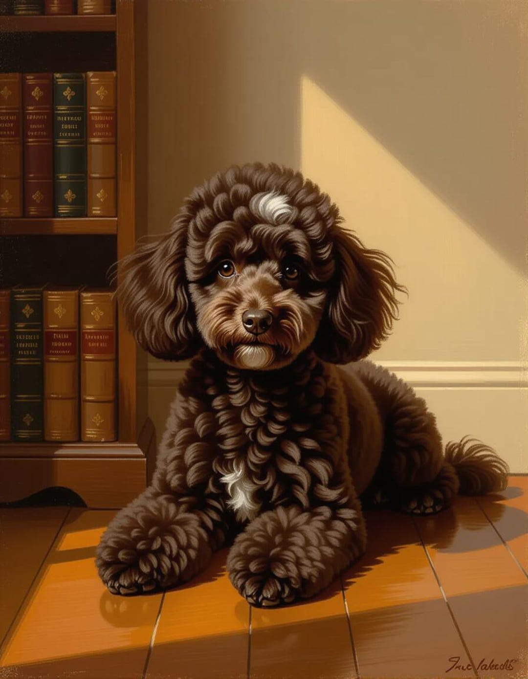 Brown Miniature Poodle, Digital Download Wall Art, Printable Dog ...