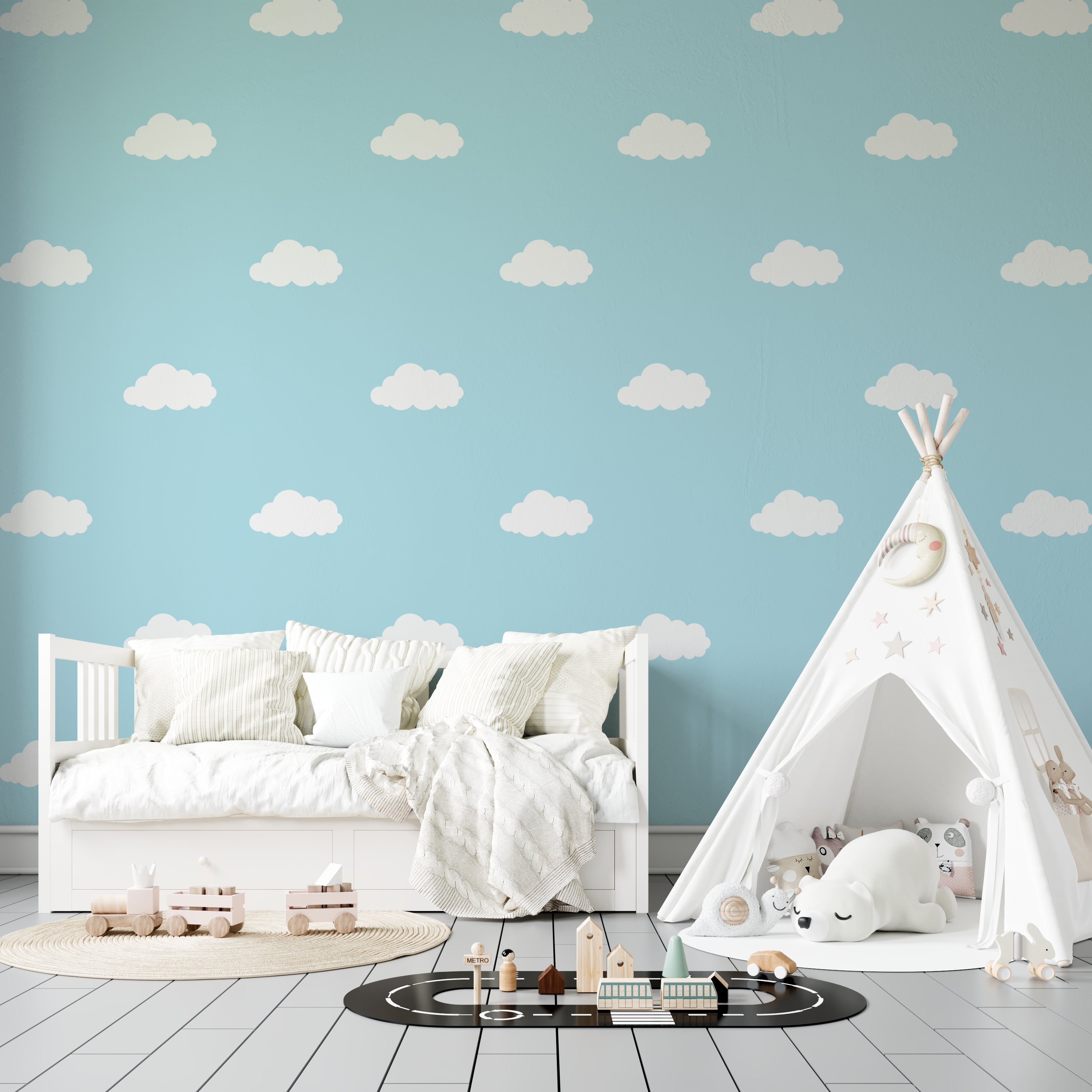 Peel & Stick Cloud Wall Decals Removable Cloud Vinyl | Etsy