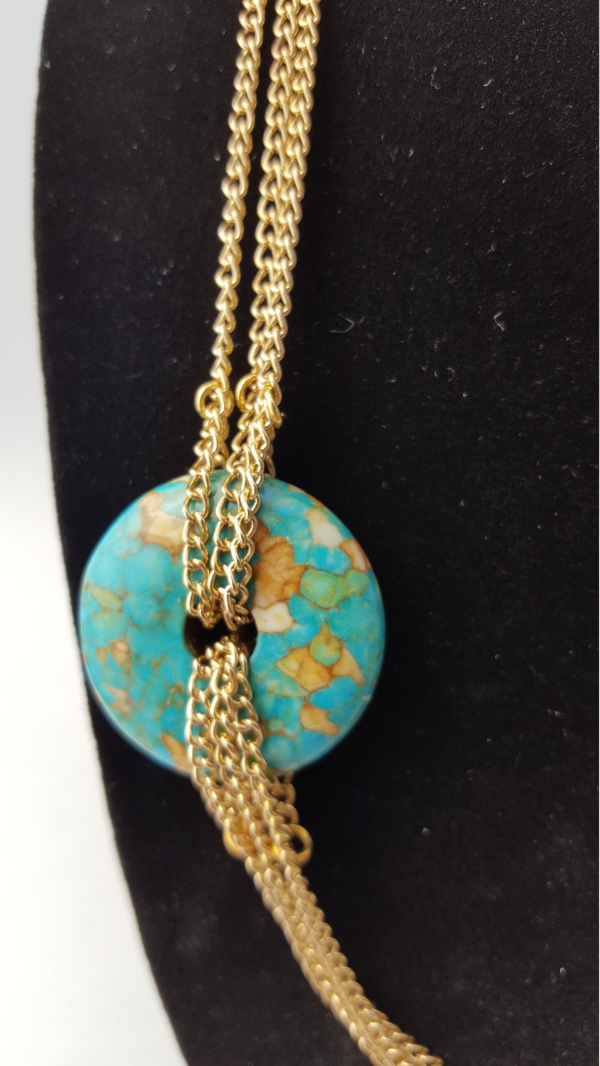 13029 Turquoise Colored Stone Necklace - Etsy