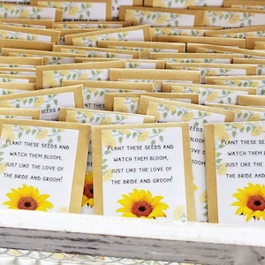 Sunflower Seed Packets | Wedding Bridal Shower Favors