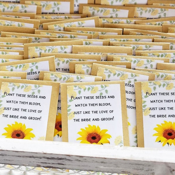 Sunflower Seed Packets | Wedding Bridal Shower Favors