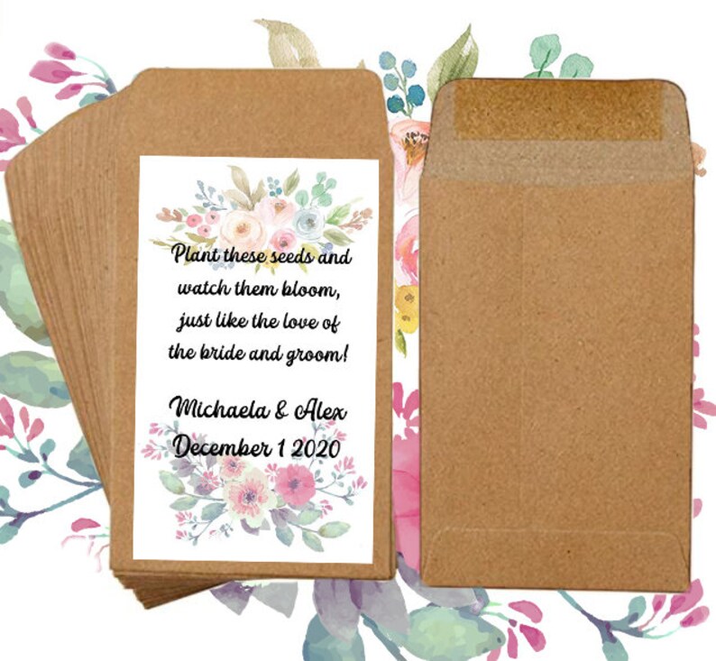 Wildflower Seed Packets Wedding Favor Bridal Shower Favor Etsy