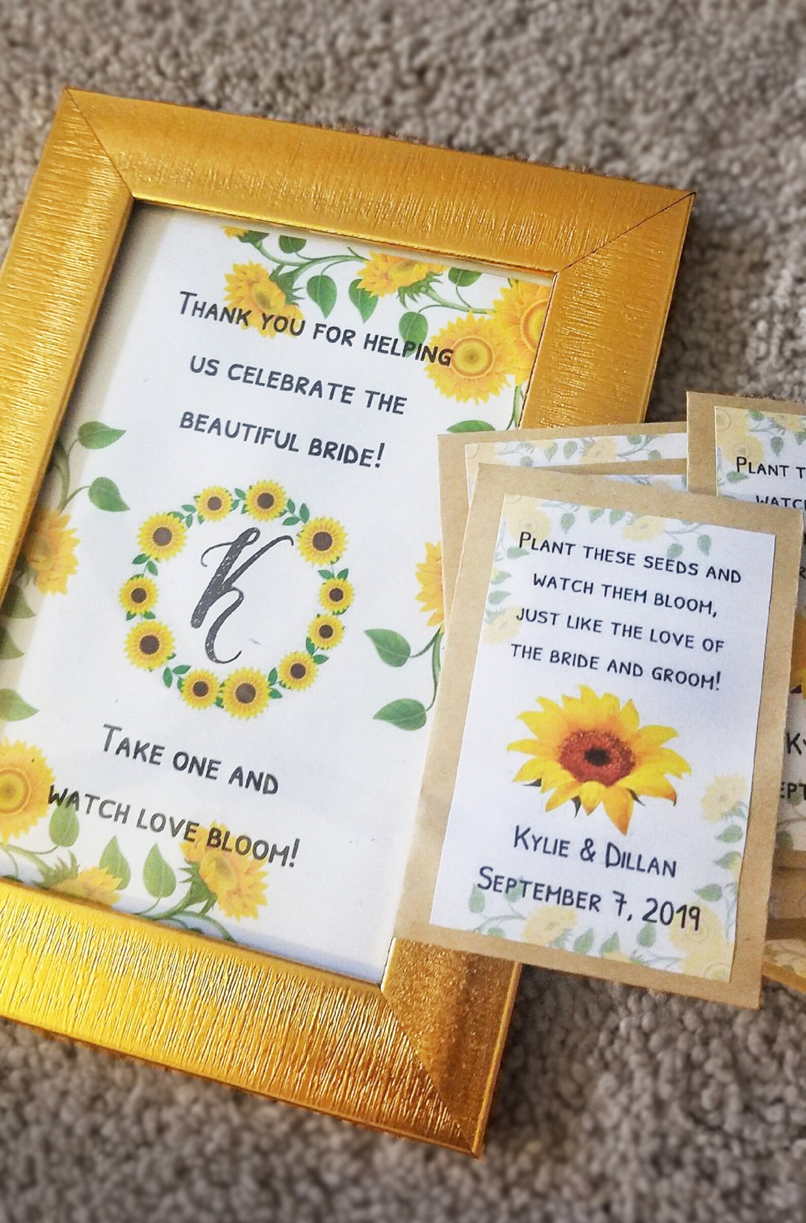 Sunflower Seed Packets Wedding Favor Bridal Shower Favor Etsy