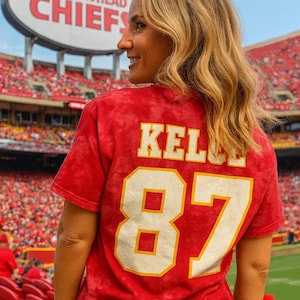 Travis Kelce #87 Kansas City Chiefs | Tie-Dye Tee | Tie Dye Jersey