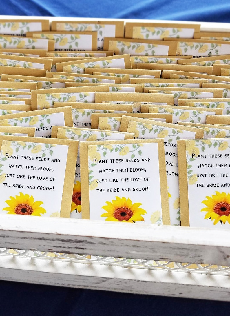 Sunflower Seed Packets Wedding Favor Bridal Shower Favor image 0