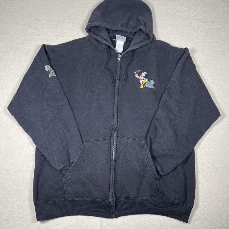 Sudadera con capucha vintage Disneyland 50.º aniversario para hombre, talla XL, color negro, para el regreso a casa, años 2000 imagen 2