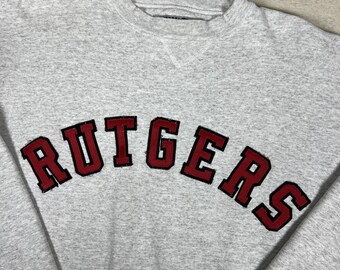 Vintage Rutgers Crewneck Sweatshirt Mens L Gray Time Out Heavyweight Made USA